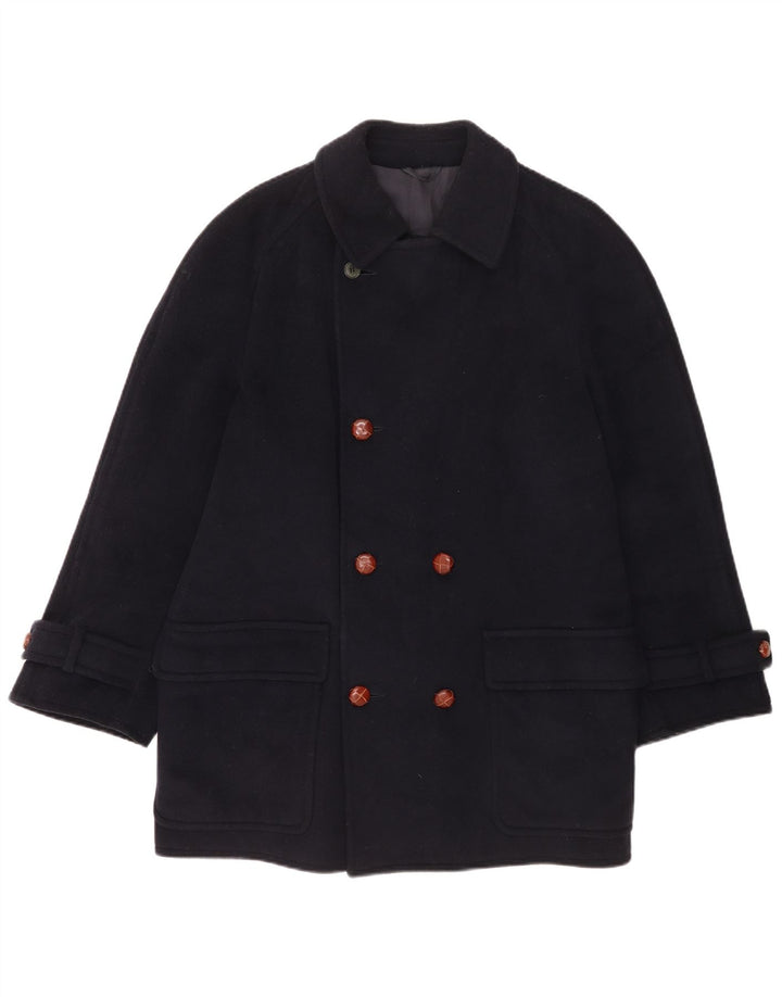 Les Copains Manteau Double Boutonnage Homme UK 36 Small Bleu Marine Laine