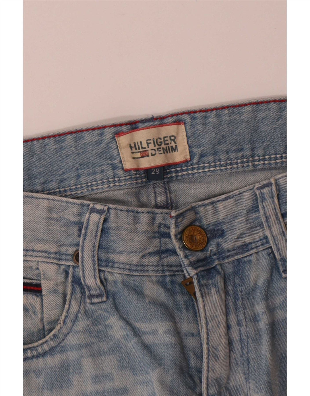Tommy Hilfiger Short en jean W29 pour homme en coton géométrique bleu moyen