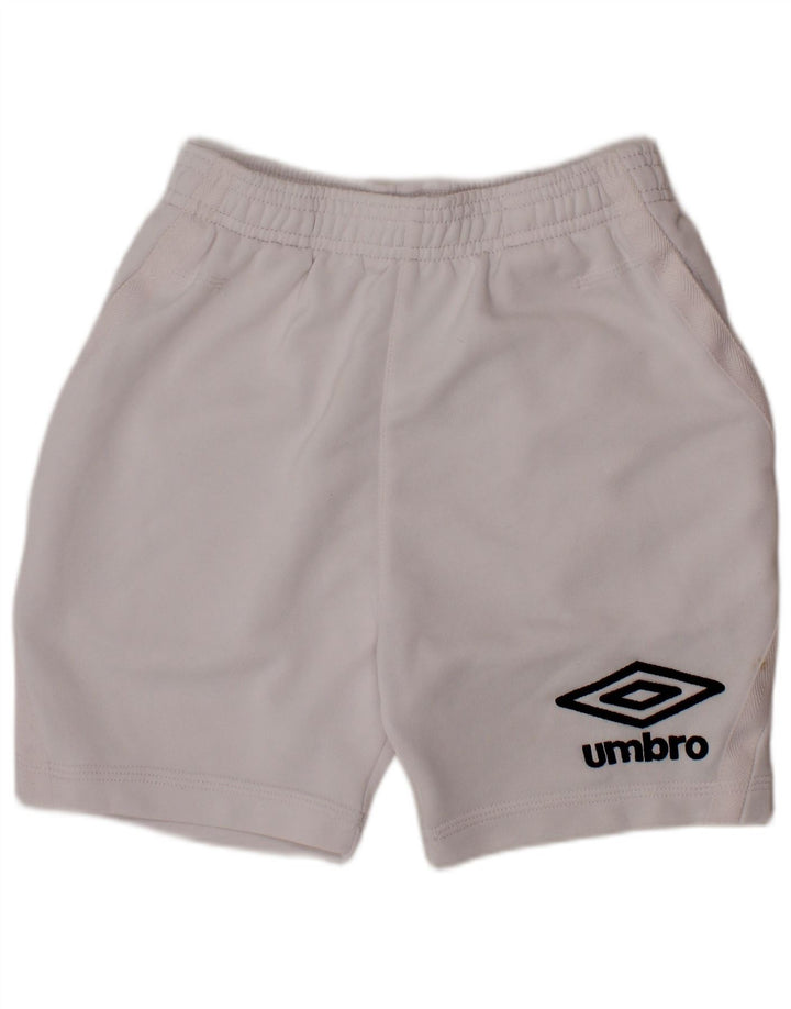 UMBRO Short de Sport Graphique Garçon 8-9 Ans Blanc