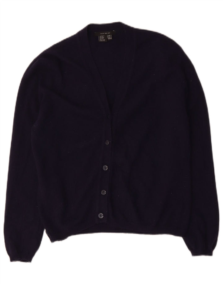 Zara Womens Cardigan Sweater UK 14 Large Bleu Marine Laine