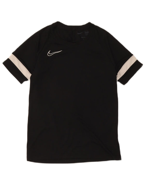 Nike Garçons Dri Fit T-Shirt Top 12-13 ans Large Noir Colorblock Polyester