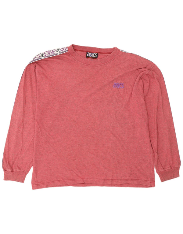 Asics Mens Graphic Top Long Sleeve XL Red Colourblock Cotton