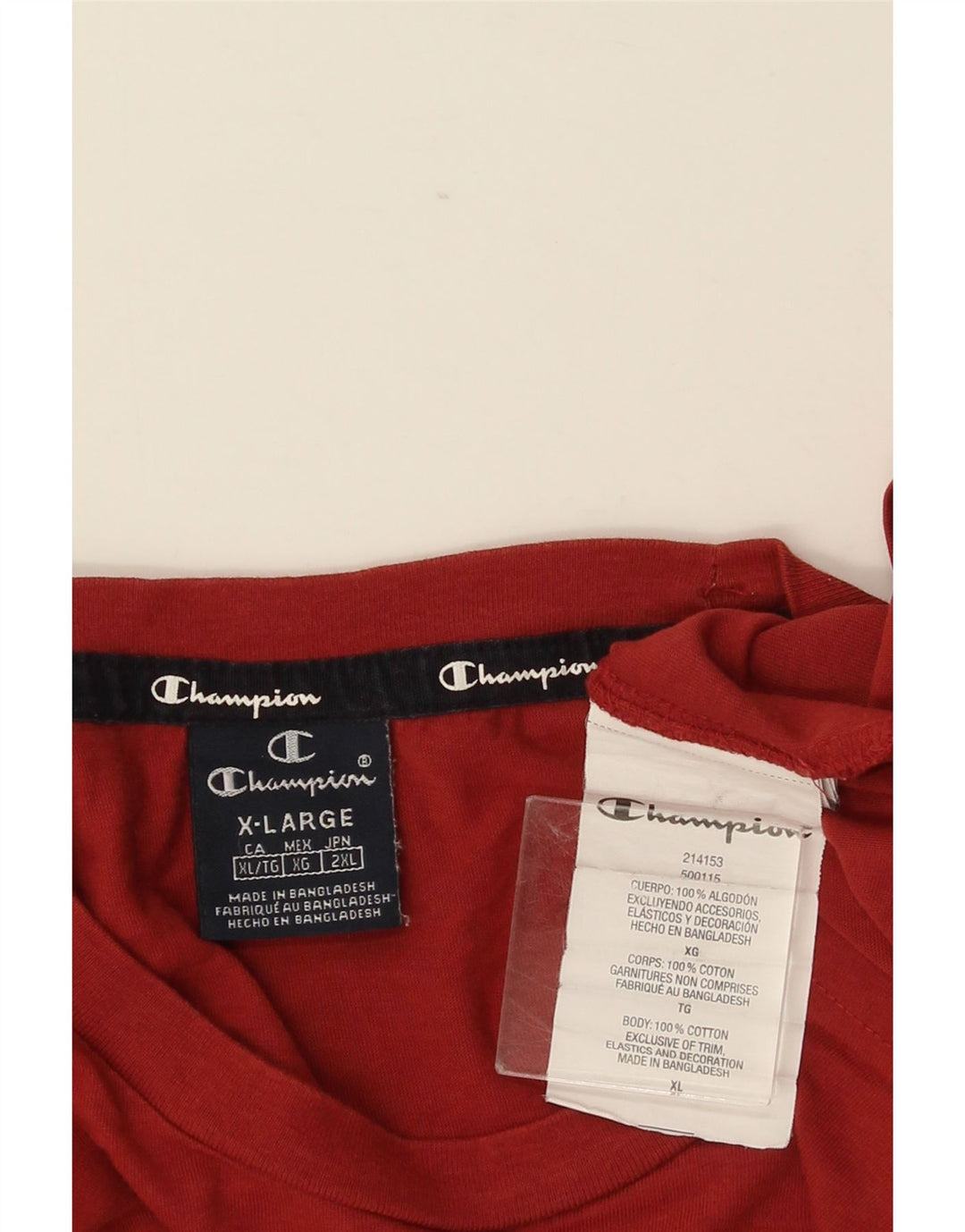 CHAMPION T-Shirt Homme Top XL Rouge Coton