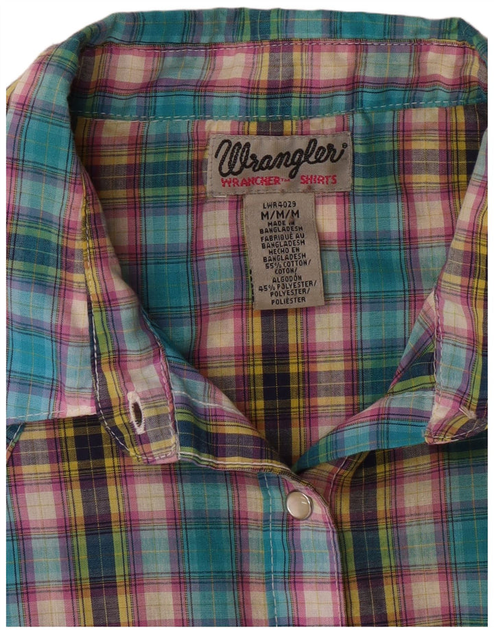 WRANGLER Chemise à manches courtes pour femme UK 44 en coton à carreaux multicolore moyen