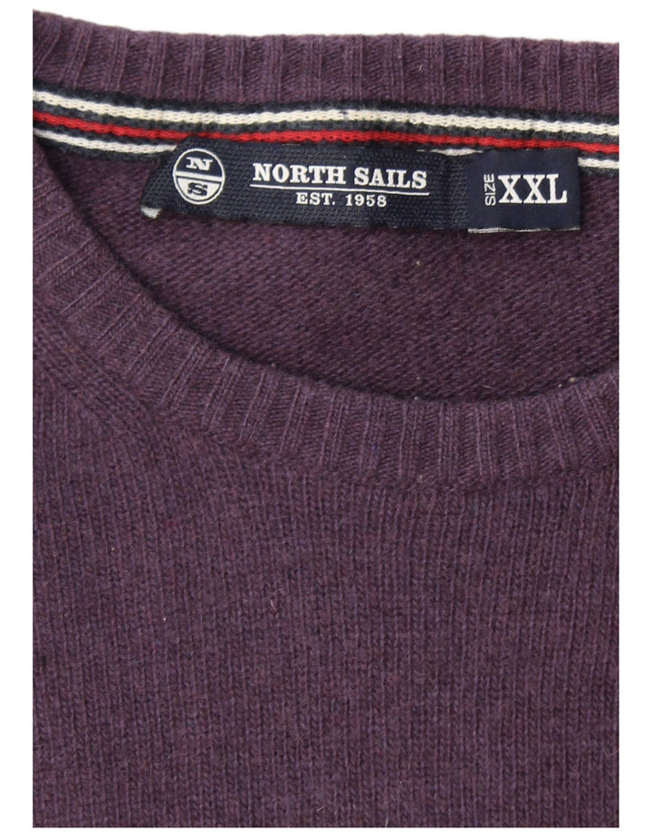 NORTH SAILS Pull à col rond pour homme en laine violette 2XL