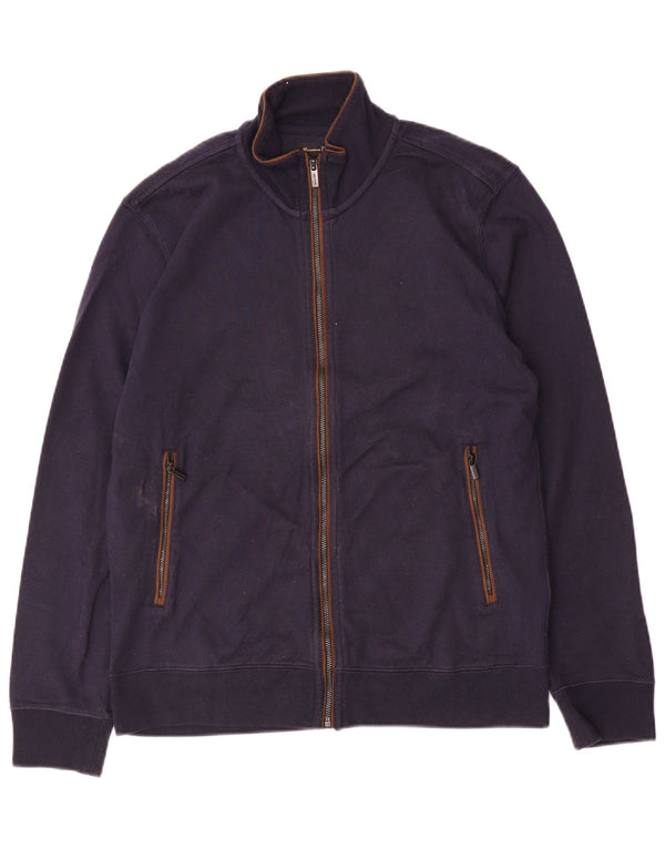 Massimo Dutti Veste de survêtement coupe régulière pour homme en coton bleu marine Taille L
