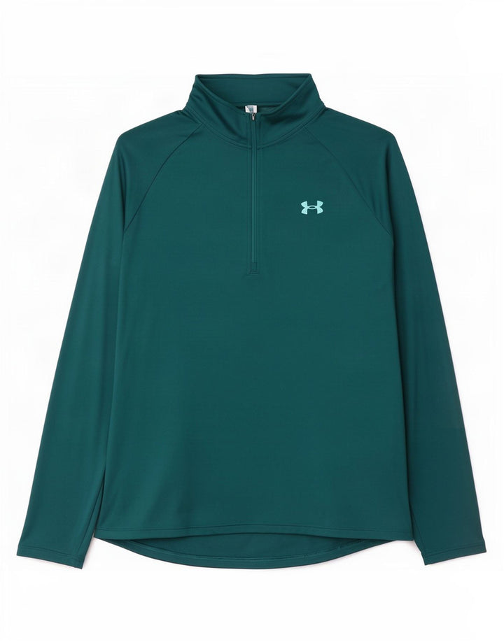Under Armour Haut à col zippé et manches longues pour homme, grand vert