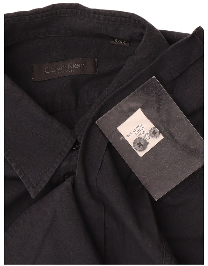 Calvin Klein Chemise Femme US 8 Medium Bleu Marine Coton