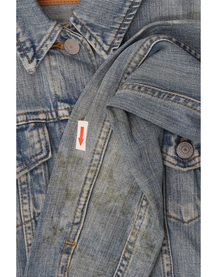 Levi's Veste en Jean Graphique Femme UK 8 Small Bleu Coton