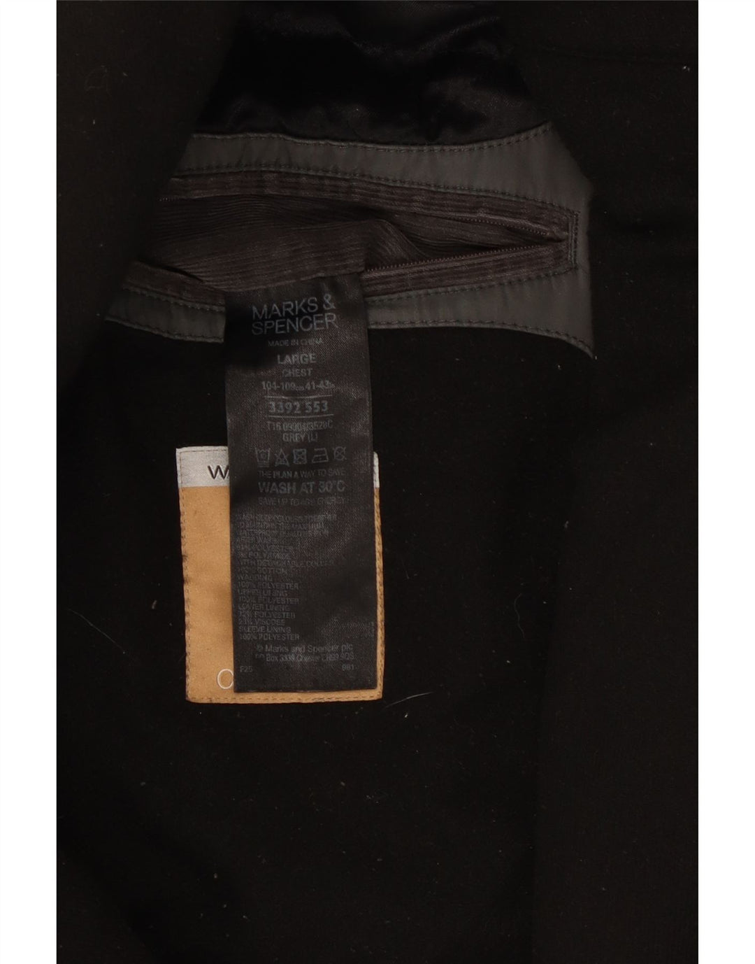 Marks & Spencer Veste utilitaire pour homme UK 40 Large Gris Polyester