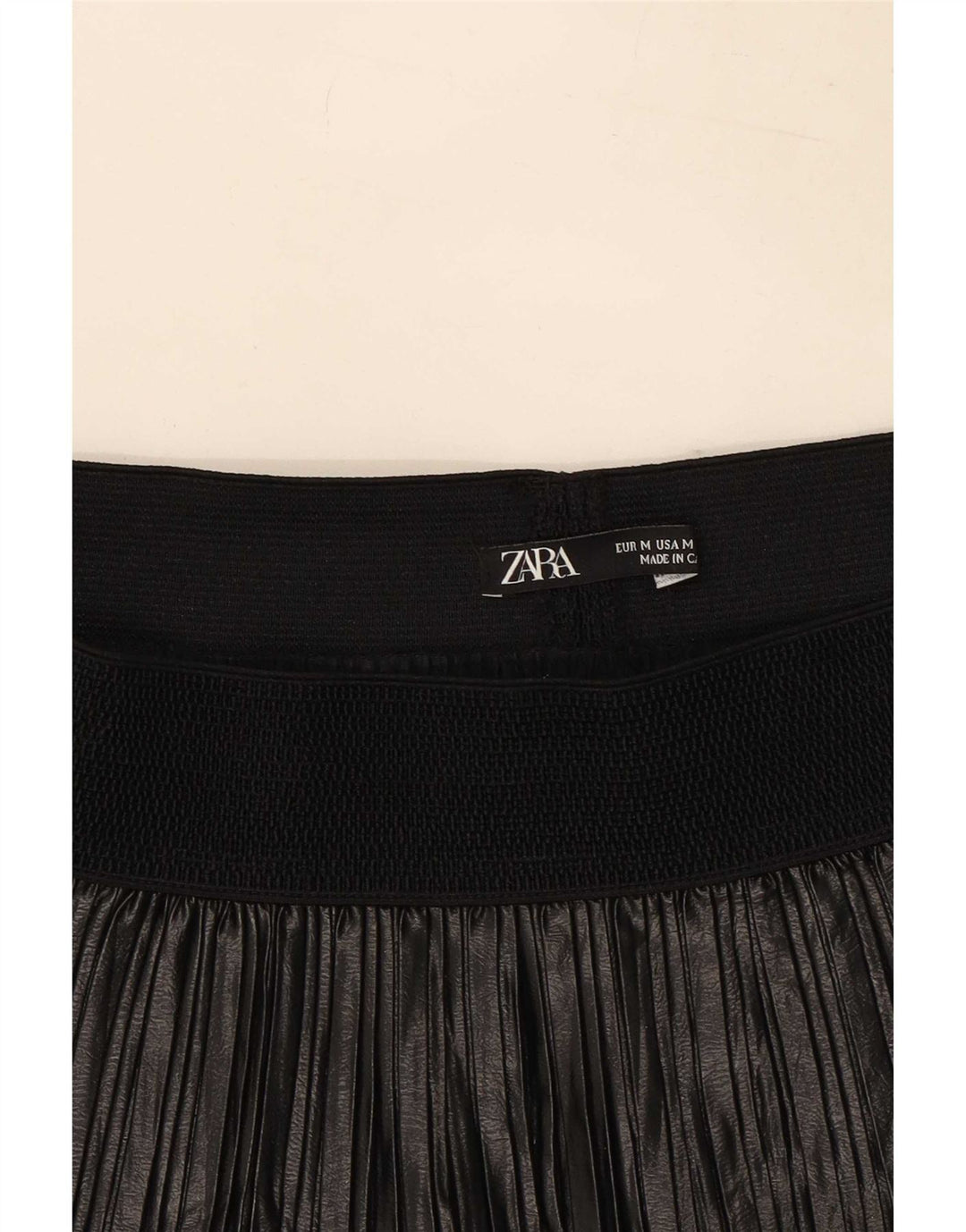 Zara Femme Jupe Plissée Moyenne W28 Noir Polyester