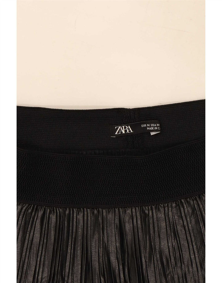 Zara Femme Jupe Plissée Moyenne W28 Noir Polyester