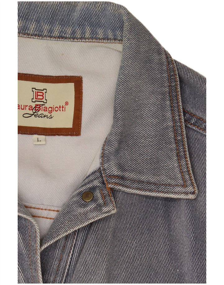 LAURA BIAGIOTTI Veste en jean pour femme UK 16 Large Bleu