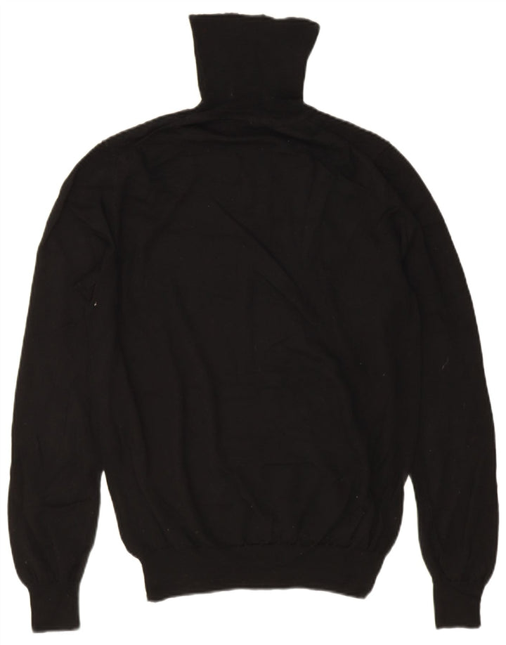 Jaeger Pull col roulé pour femme UK 14 Laine mérinos noir moyen