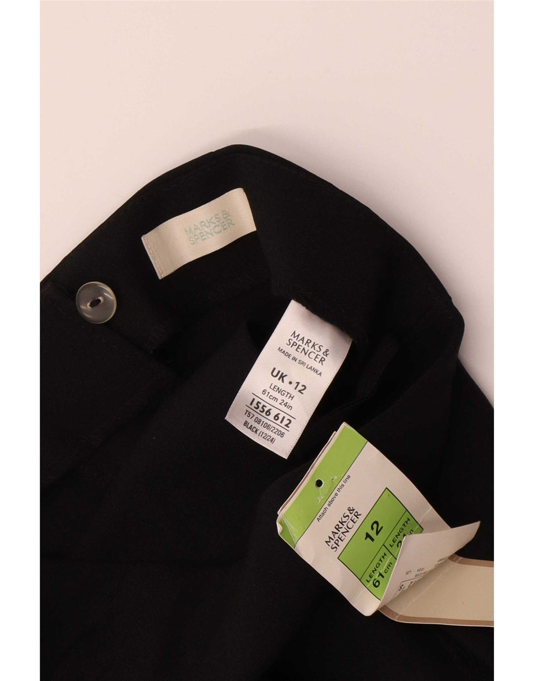 Marks & Spencer Jupe crayon pour femme UK 12 Medium W34 Noir Polyester