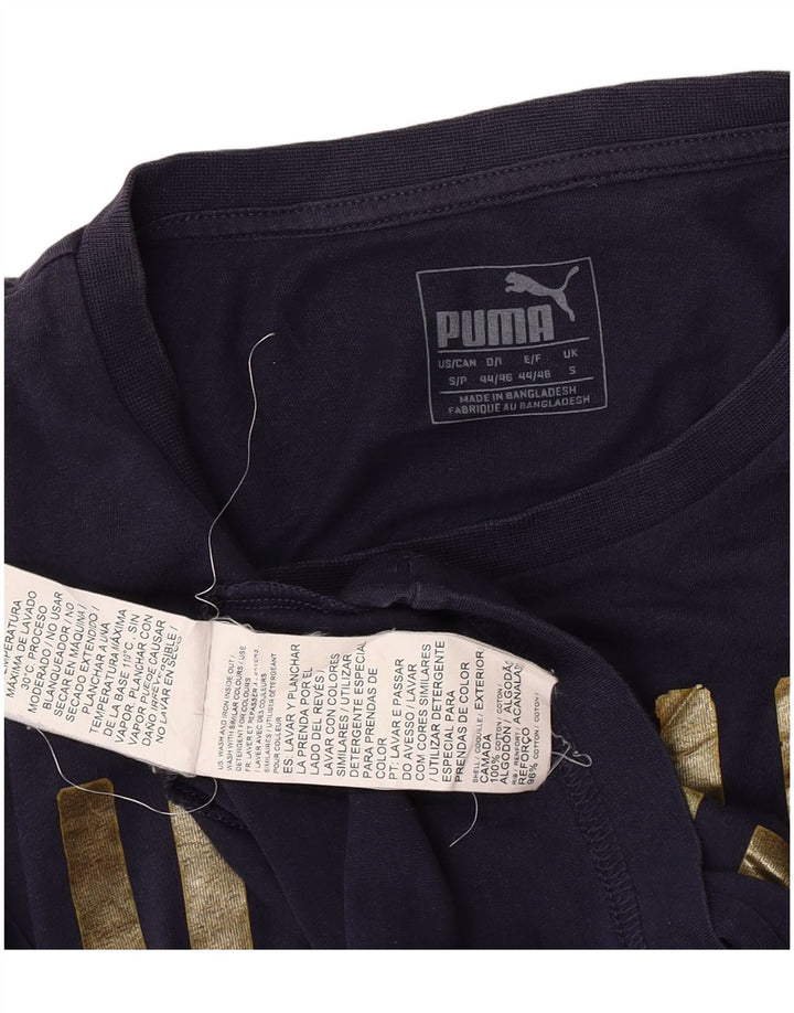 Puma T-Shirt Graphique Homme Petit Bleu Marine Coton