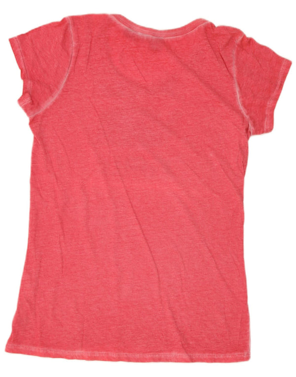G-Star T-shirt graphique pour femme UK 14 Grand coton moucheté rose