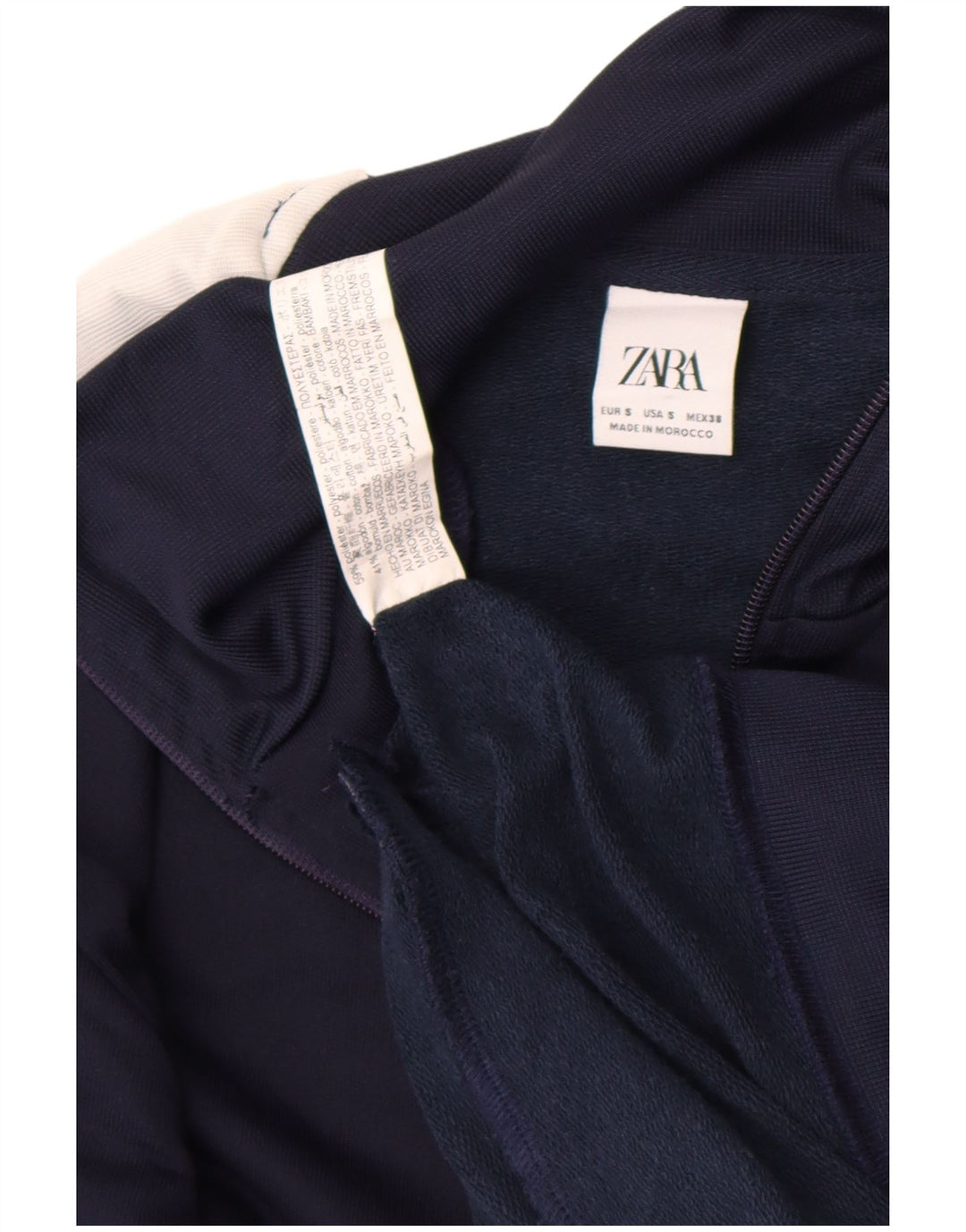 Zara Hommes Survêtement Top Veste Petit Bleu Marine Colorblock Polyester