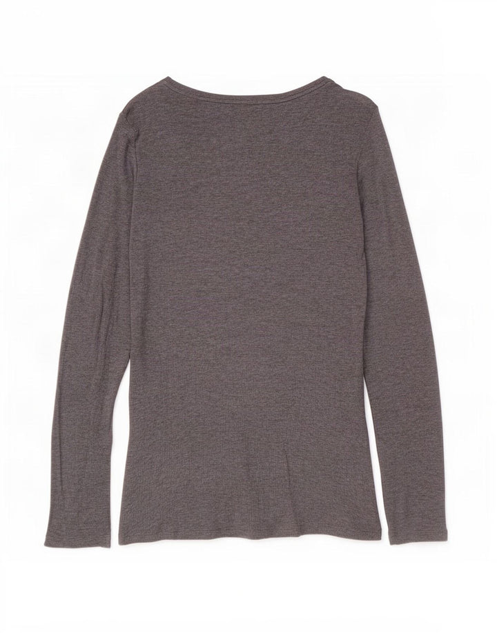 Massimo Dutti Haut à manches longues pour femme UK 10 Small Gris