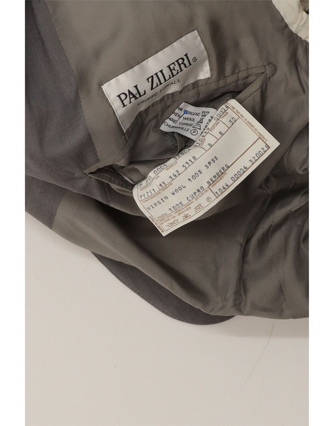 PAL ZILERI Veste Blazer 3 Boutons Homme IT 50 Grande Laine Vierge Grise