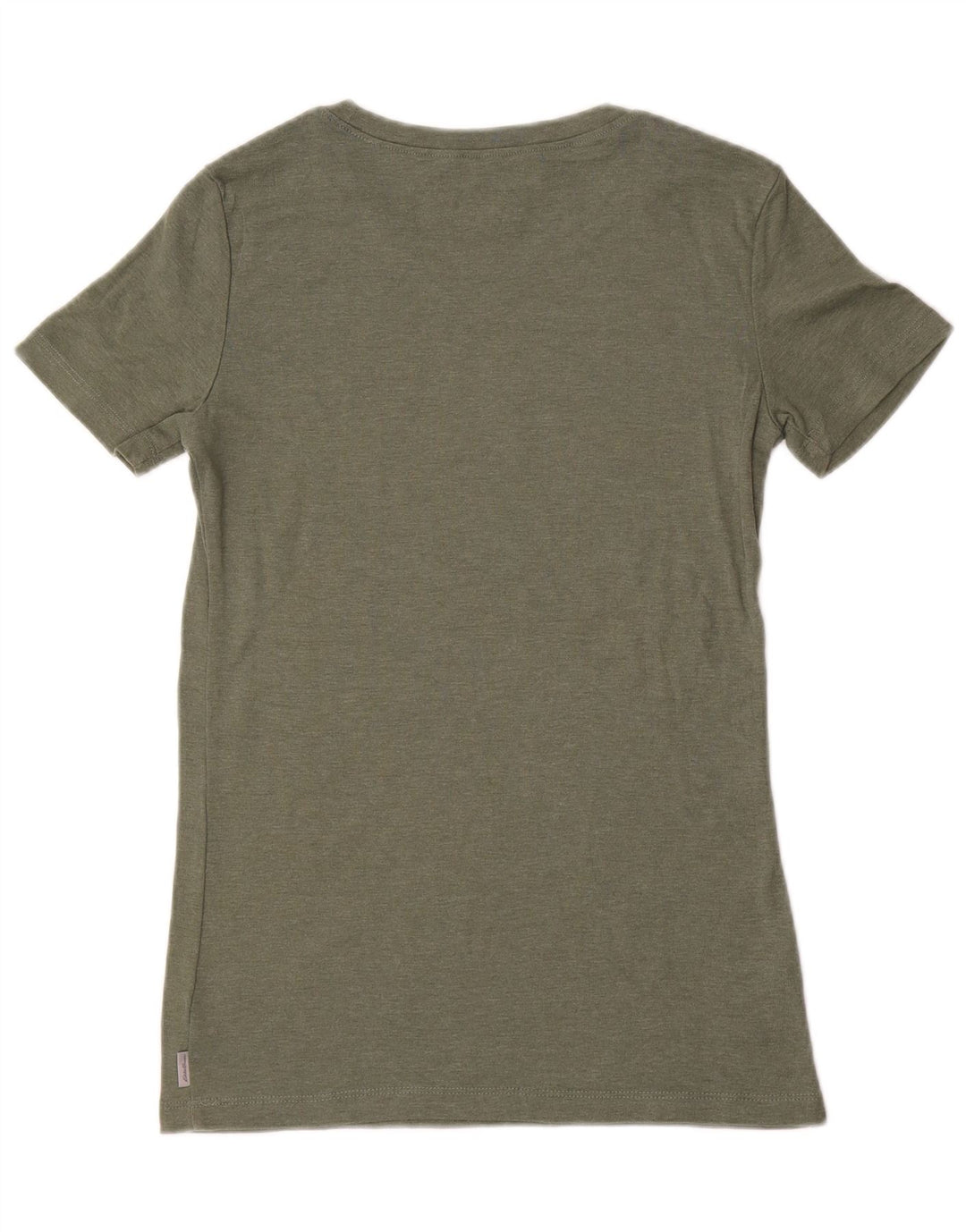 EDDIE BAUER T-Shirt Femme Top UK 10 Petit Kaki Coton