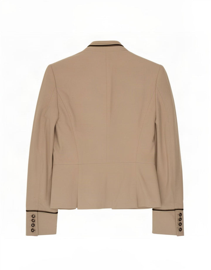 Zara Veste Blazer 4 Boutons Femme UK 6 XS Coton Beige