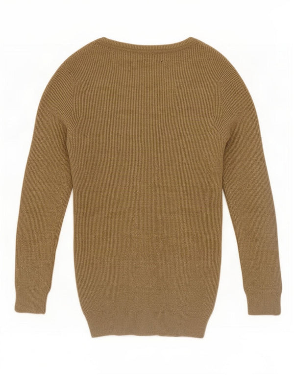 Zara Femme Cardigan Pull UK 12 Medium Doré Viscose