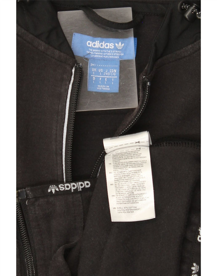 Adidas Pull à capuche zippé pour homme Grand coton noir