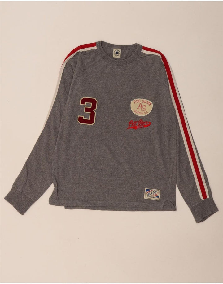 CONVERSE Haut à manches longues Chuck Taylor Graphic pour hommes, petit gris color block