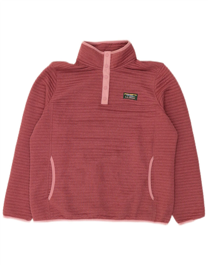 L.L.BEAN Sweat-shirt à col boutonné pour femme UK 14 Bordeaux moyen