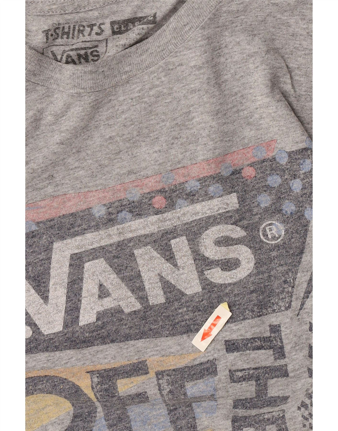 Vans T-Shirt Graphique Homme Gris Moyen Moucheté Coton