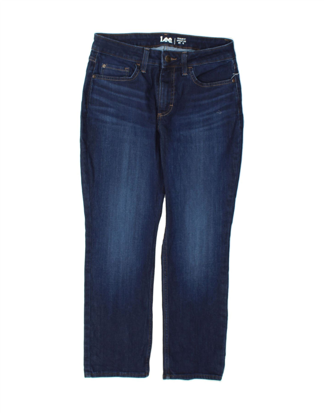 LEE Womens Mid Rise Straight Jeans US 8 Medium W30 L27 Navy Blue Vintage Lee and Second-Hand Lee from Messina Hembry 