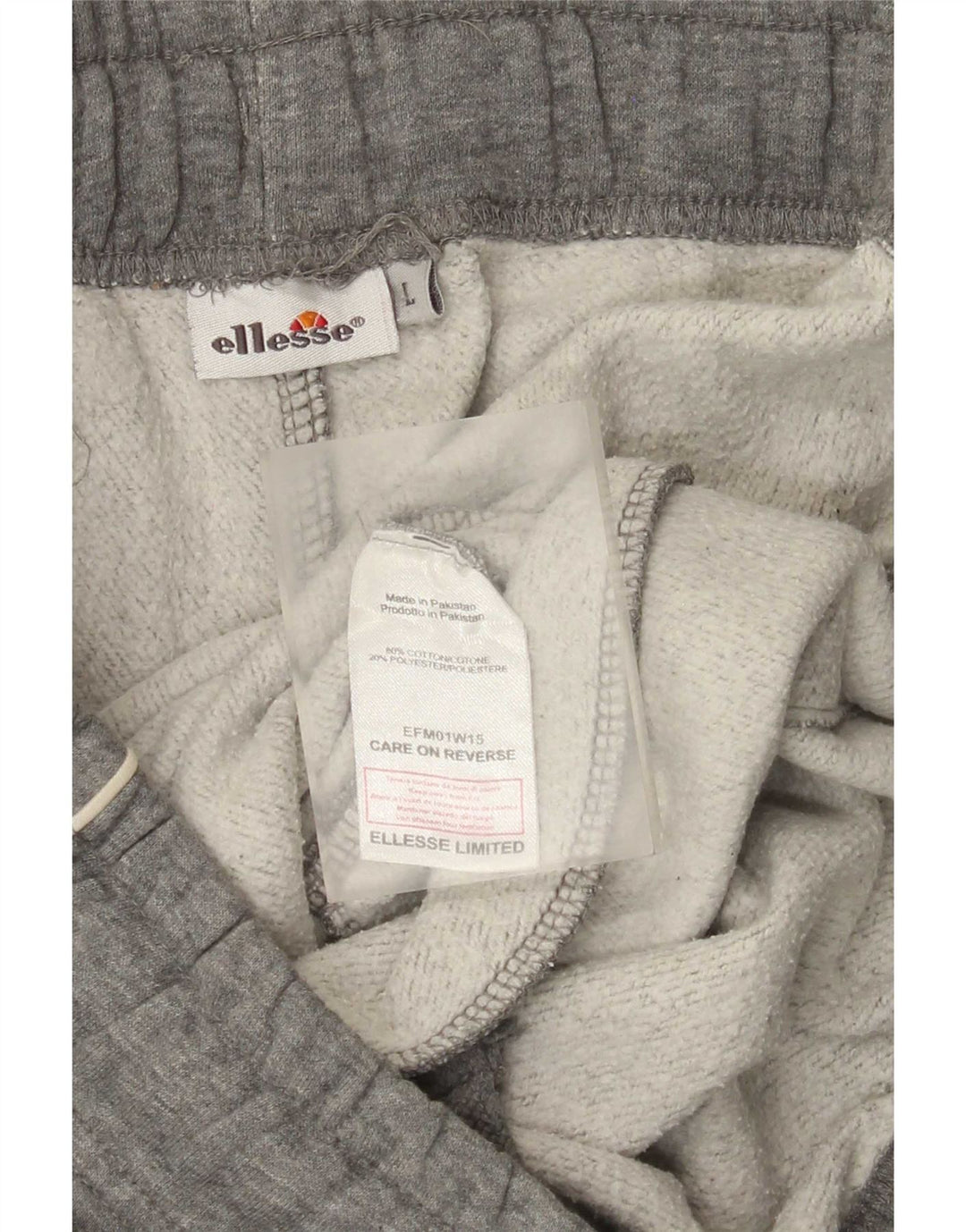Ellesse Pantalon de survêtement pour femme UK 14 Large Gris Coton