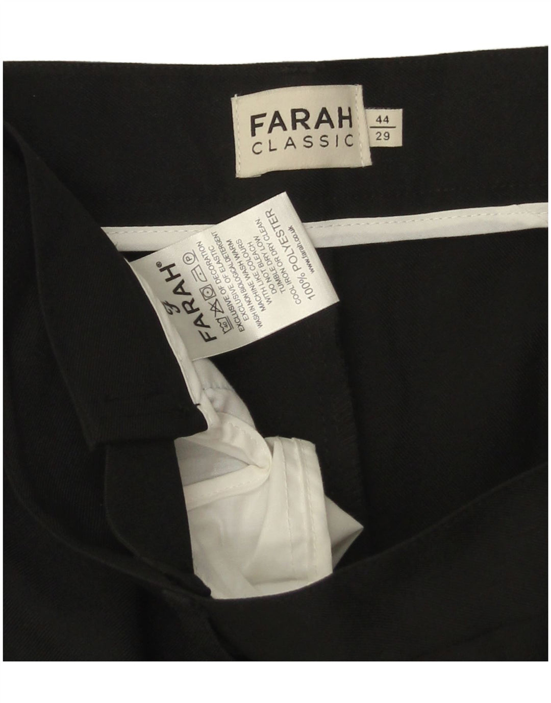 Farah Pantalon Chino Slim Classique Homme W44 L29 Noir Polyester