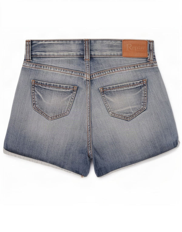 Replay Short En Jean Femme Medium W28 Bleu Coton
