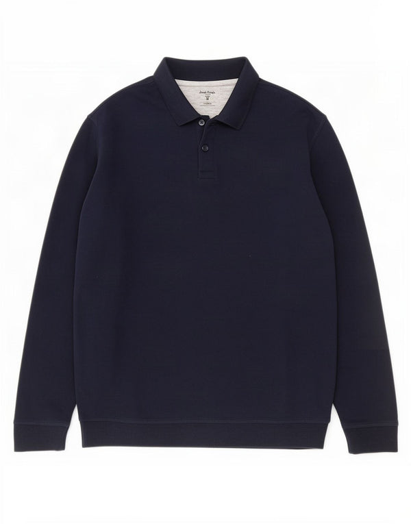 James Pringle Sweat-shirt à col polo pour homme XL en coton bleu marine