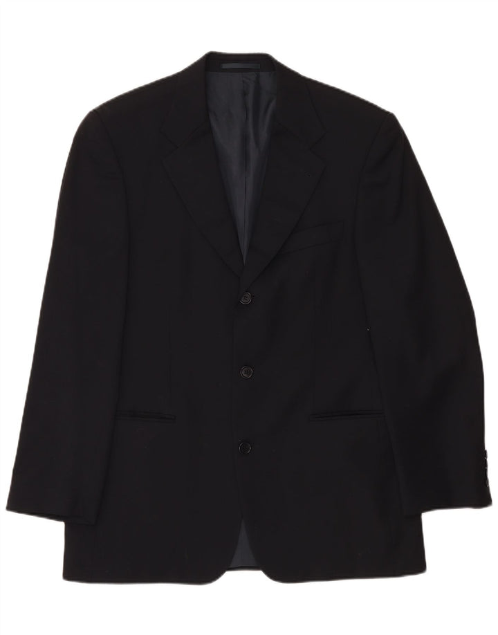 Hugo Boss Veste blazer à 3 boutons pour homme EU 50 Grande laine vierge noire