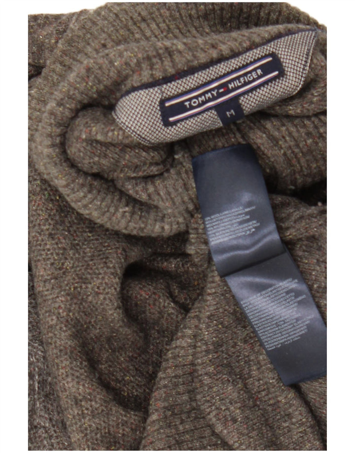 Tommy Hilfiger Pull à col boutonné pour homme en laine gris moyen