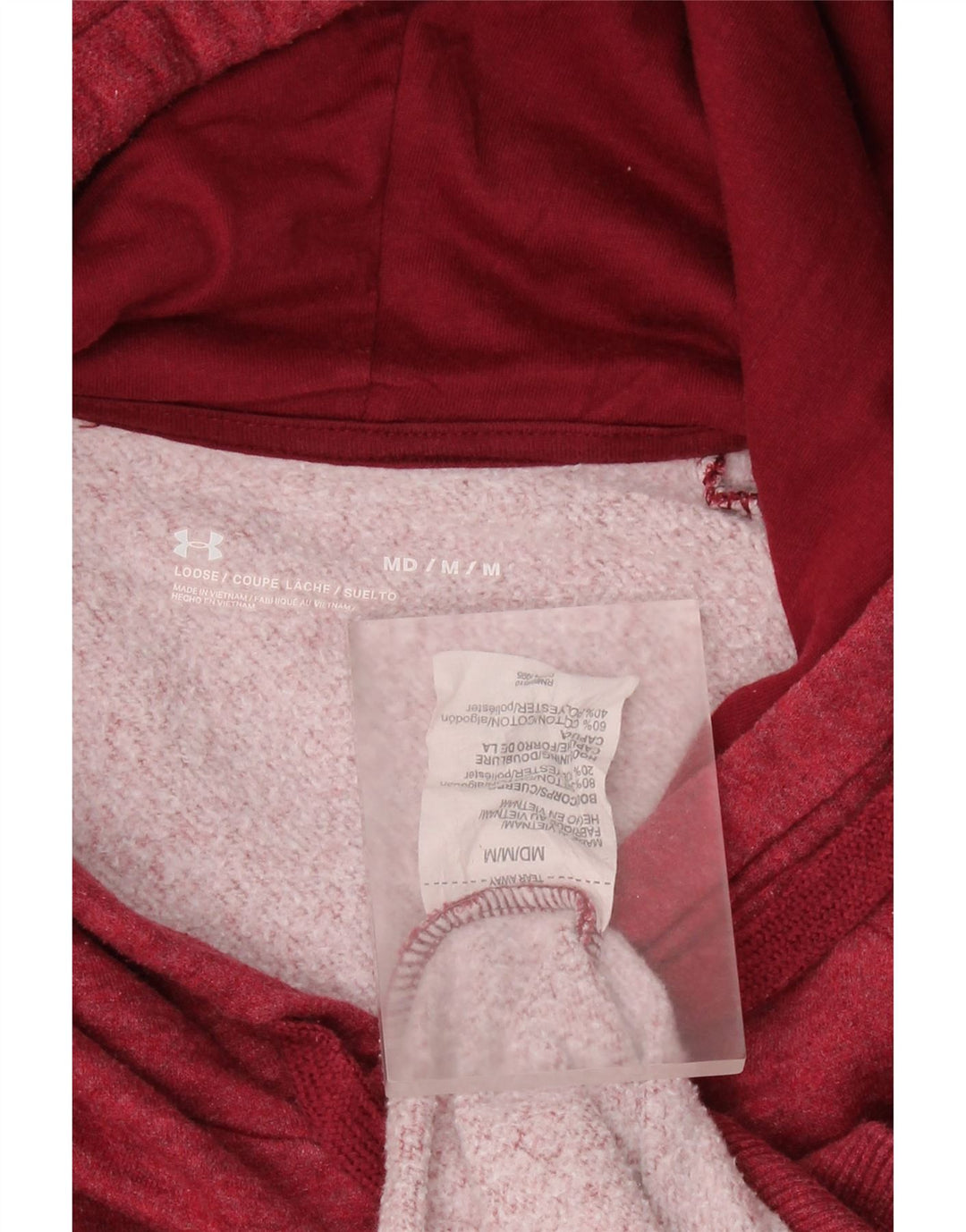 UNDER ARMOUR Pull à capuche pour homme en coton rouge moyen