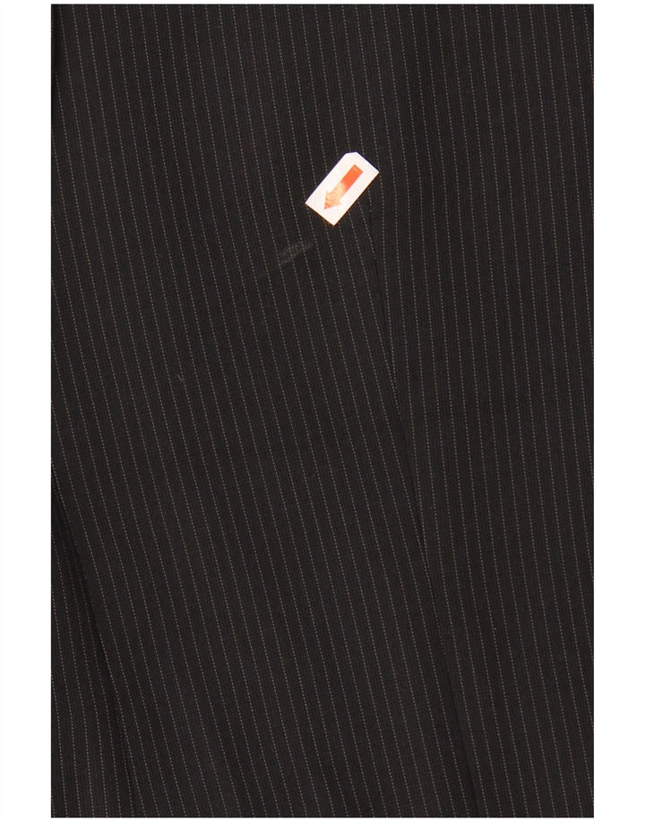 Zara Veste Blazer 2 Boutons Homme EU 50 Laine Rayée Noir Moyen