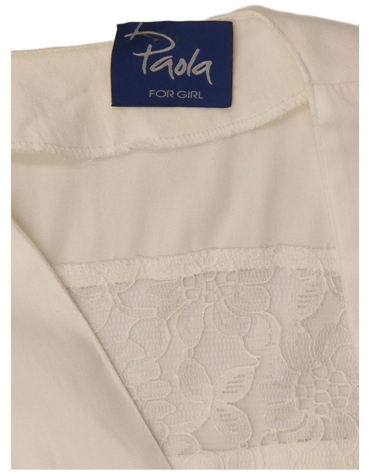 Paola Veste blazer à manches courtes pour femme 1 bouton UK 12 Medium Blanc Floral
