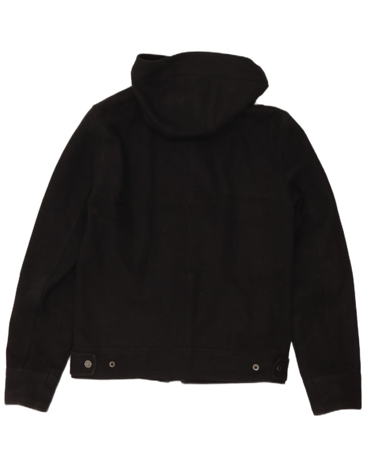 CALVIN KLEIN JEANS Veste bomber à capuche pour homme UK 38 Laine noire moyenne
