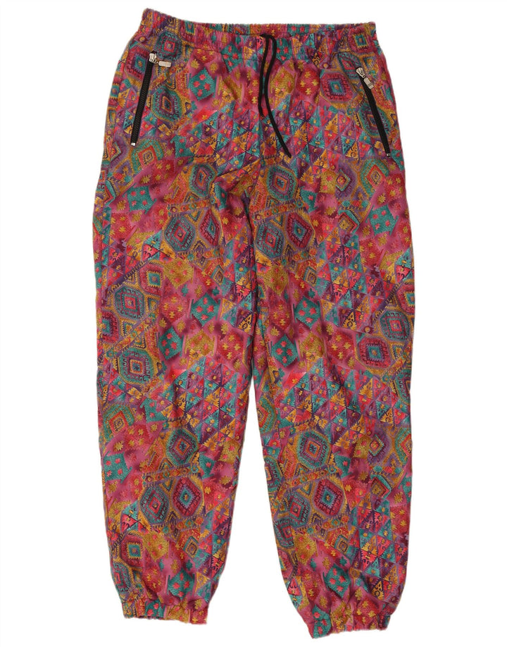 vintage Womens Survêtement Pantalon Joggers Grand Multicolore Géométrique
