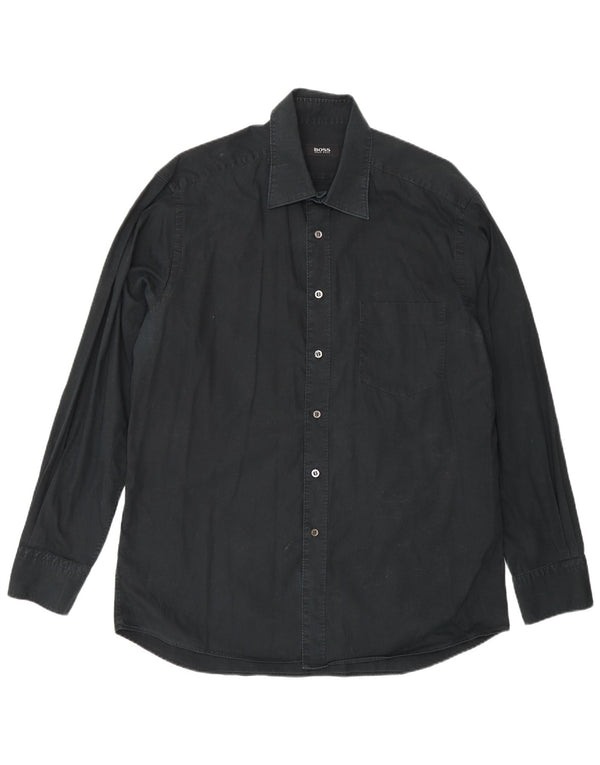 Hugo Boss Chemise Homme Taille 16 1/2 Grand Coton Noir