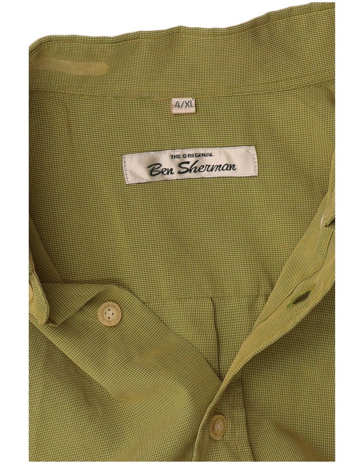 BEN SHERMAN Chemise Homme XL Pied de Poule Vert