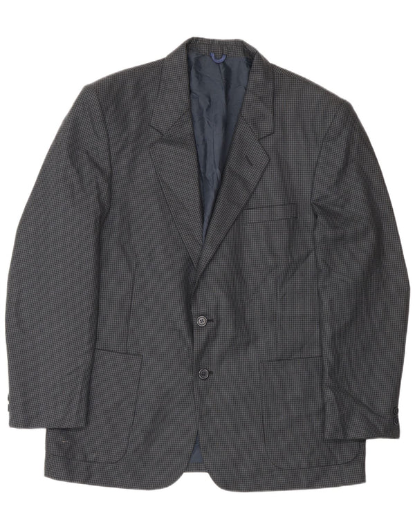 Farah Veste blazer à 2 boutons pour homme UK 40 Large Bleu marine en laine pied-de-poule