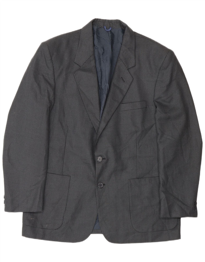 Farah Veste blazer à 2 boutons pour homme UK 40 Large Bleu marine en laine pied-de-poule