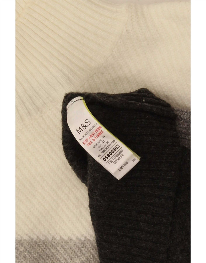 Marks & Spencer Pull col roulé pour femme UK 14 Large Gris