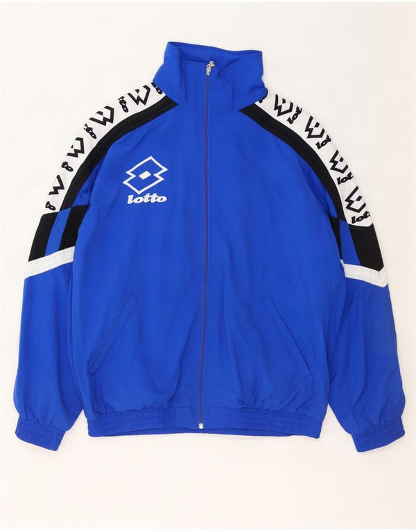 Lotto Veste de survêtement graphique pour homme 2XL Bleu Colorblock Nylon
