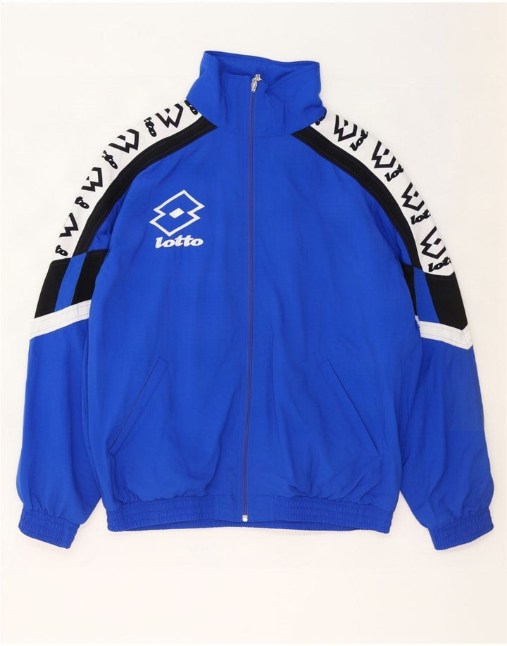 Lotto Veste de survêtement graphique pour homme 2XL Bleu Colorblock Nylon